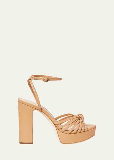 Loeffler Randall Rivka Metallic Knot Platform Sandals In Brown