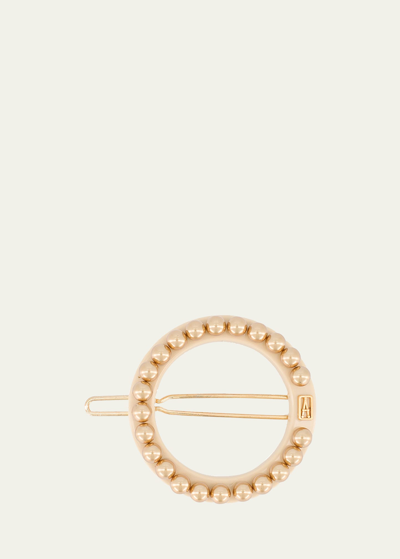 Alexandre De Paris Pearly Ring Side Barrette In Gold