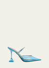 Amina Muaddi Gilda Glass Mule In Blue