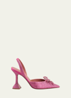 Amina Muaddi Rosie Crystal Bow Halter Pumps In Pink