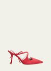 Roger Vivier I Love Vivier Suede Bow Mules In Red