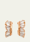 Nak Armstrong Petite Ruched Hoop Earrings With White Diamonds And Recycled Rose Gold