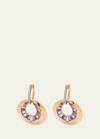 Nak Armstrong Aperture Earrings With Tanzanite, Andalusite, Peach Tourmaline And Diamonds In Gold