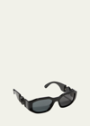 Versace Men's Clans Medusa Biggie Sunglasses In Black