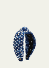Lele Sadoughi Pearly Shibori Knot Headband In Blue