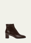 Santoni Halfrida Napa Zip Ankle Booties In Brown