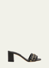 Serena Uziyel Almeria Braided Leather Mule Sandals In Black