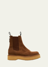 R13 SINGLE STACK SUEDE CHELSEA BOOTS