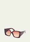 Tom Ford Jacquetta Square Acetate Sunglasses In Brown
