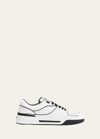 Dolce & Gabbana Men's New Roma Bicolor Leather Low-top Sneakers In White