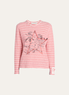Golden Goose Striped Long-sleeve T-shirt W/ Embroidery In White