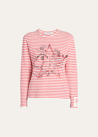 Golden Goose Striped Long-sleeve T-shirt W/ Embroidery