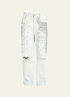 Golden Goose Kim Bleached Jeans With Crystals In White