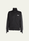 Golden Goose Tech Jersey Track Jacket W/ Grosgrain Trim In Black