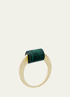 Aliita Deco Cylinder Ring With Malachite In Gold