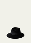 MAISON MICHEL VIRGINIE WATER-RESISTANT WOOL FELT FEDORA HAT