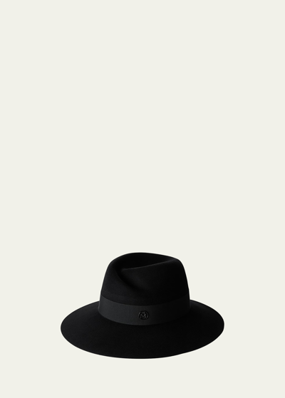 Maison Michel Wool Felt Virginie Fedora In Black