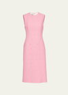 Miu Miu Embellished Cady Midi Dress In Pink