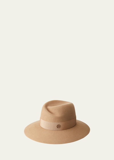 Maison Michel Virginie Water-resistant Wool Felt Hat In Brown