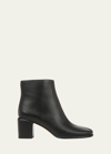 Vince Maggie Leather Zip Ankle Booties In Black
