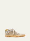 Golden Goose Mid Star Zebra-print Suede Sneakers In Neutral