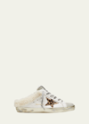 Golden Goose Superstar Sabot Leather Shearling Sneakers In White