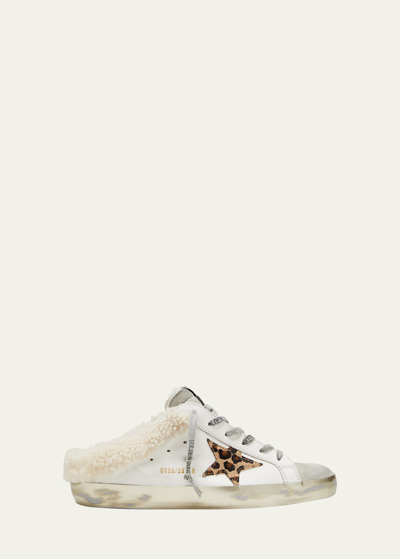 Golden Goose Superstar Sabot Leather Shearling Sneakers
