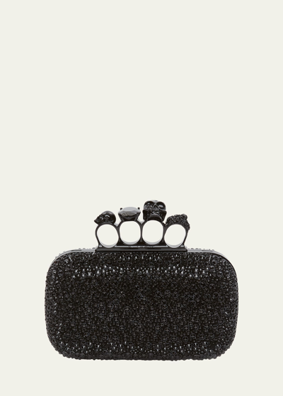 Alexander Mcqueen Skull Four-ring Spike Crystal Clutch Bag