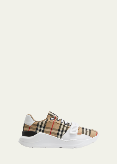 Burberry Neutral Vintage Check Low Top Sneakers In Multi-colored