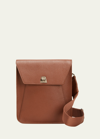 Akris Anouk Small Leather Messenger Bag In Brown