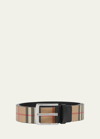 Burberry Men's Vintage Check Belt In Brown