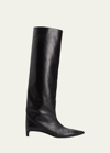 Jil Sander Calfskin Kitten-heel Knee Boots In Black