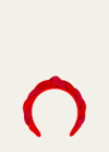 Alexandre De Paris Twisted Knot Velvet Headband In Red