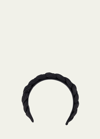 Alexandre De Paris Braided Silk-blend Headband In Black