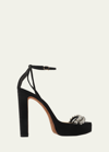 Alexandre Birman Agnes Embellished Ankle-strap Platform Sandals In Black