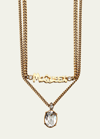 Alexander Mcqueen Graffiti Logo Double Chain Necklace In Gold
