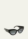 Jimmy Choo Sonjags Pearly Acetate Cat-eye Sunglasses In Black