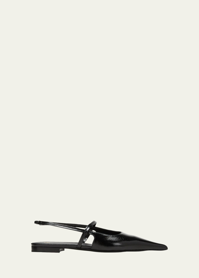 Totême Sharp Leather Slingback Ballerina Flats