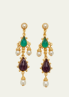 Ben-amun Gold Stone And Pearly Earrings