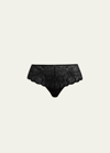 Chantelle Fleur Sheer Floral-embroidered Hipster Brief In Black