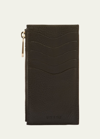 Il Bisonte Acero Zip Leather Card Holder In Brown
