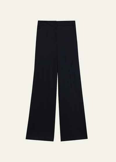 Theory Terena Precision Ponte Cropped Wide-leg Pants In Black