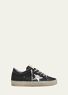 Golden Goose Mid Star Mixed Leather Net Sneakers In White