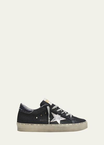 Golden Goose Mid Star Mixed Leather Net Sneakers