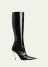Versace Metal Heel Boots In Black