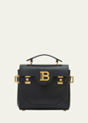 Balmain Bbuzz 23 Calfskin Top-handle Bag In 0pa Noir