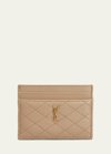 Saint Laurent Gaby Ysl Card Case In Quilted Leather