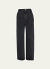 Loulou Studio Attu Wide-leg Denim Pants In Black