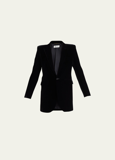 Saint Laurent Velvet Single-breasted Blazer