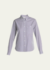 Saint Laurent Stripe Button-down Shirt In Gray